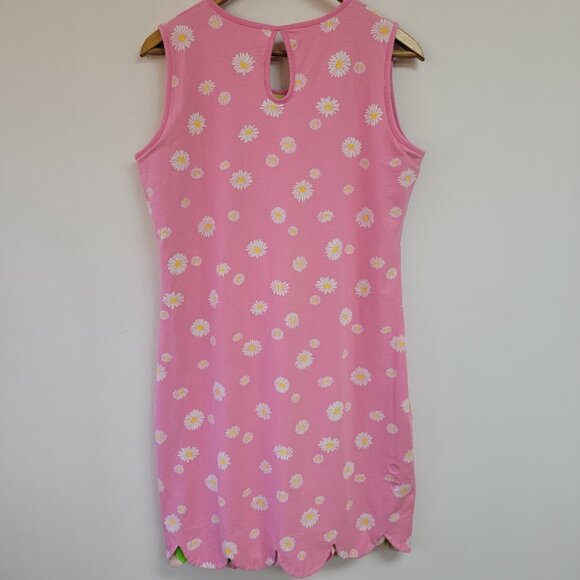 Ana Clare Reversible Sleeveless Dress Size L Pink Floral Abstract Scalloped Hem - Picture 8 of 12
